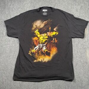 Marvel Hulk Graphic T Shirt Black Size 2XL 100 Percent Cotton Mad Engine